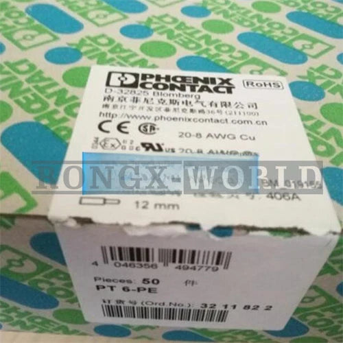50Pcs Phoenix Contact 3211822 PT 6-PE Grounding terminal Brand new