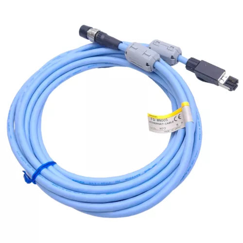 Omron FQ-WN005 Ethernet Cable for FQ-M Vision Sensor, M12 4-Pin to RJ45, 5m