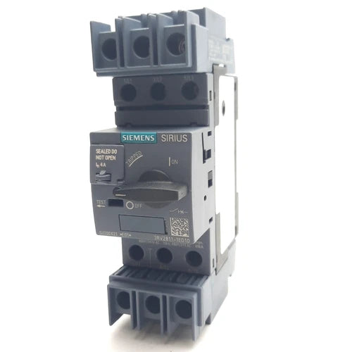 Siemens 3RV2811-1ED10 Sirius Circuit Breaker, 3-Pole, 4A, 20-690V, DIN Rail