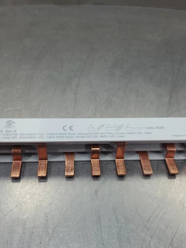 ALLEN BRADLEY 1492-A3B8 SER. A (6.5 IN; 9 PIN) BUS BAR.                     4E-2