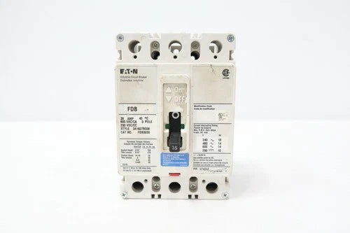 Eaton FDB3035 Molded Case Circuit Breaker 3p 35a 600v-ac 250v-dc