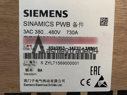 ONE NEW SIEMENS SINAMICS backup power 6SL3353-1AE37-3AA0 6SL3 353-1AE37-3AA0
