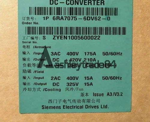 1PCS New Siemens DC Converter 6RA7075-6DV62-0 6RA70756DV620