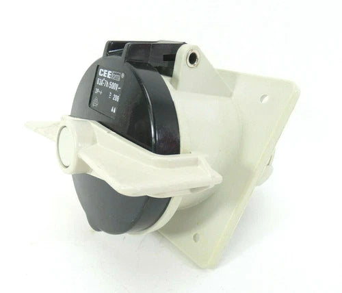 CEEform Anbausteckdose 63A*-7h | 500 V~ | 4 polig | Typ 206 | Flansch schr?g