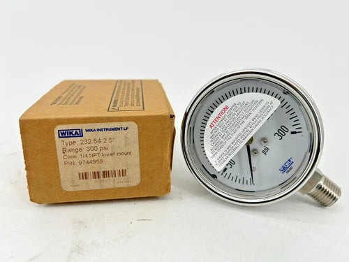 Novo medidor de press?o Wika 9744959 232.54 300PSI 2.5