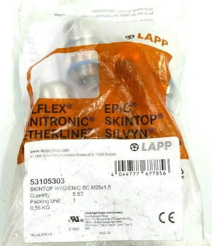 5x LAPP 53105303 SKINTOP Hygienic SC M25x1,5 Kabelverschraubung