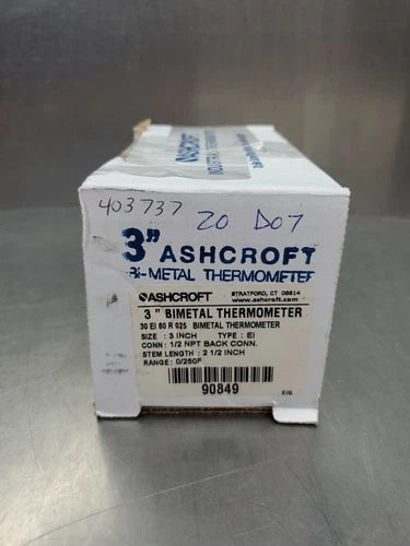 ASHCROFT 30 EI 60 R 025 Bimetal Thermometer, Range: 0-250F.                 6D-2