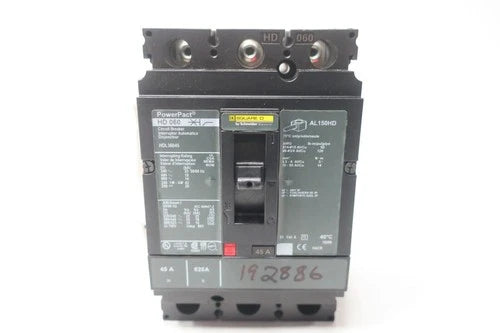 Square D HDL36045 Molded Case Circuit Breaker 3p 45a Amp 240/480/600v-ac