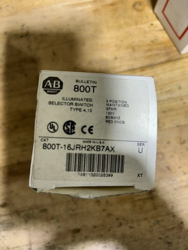 ALLEN BRADLEY 800T-16JRH2KB7AX SERIES V, 30MM SELECTOR SWITCH 800T PB, N #314329