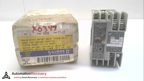 SQUARE D 9050 FT-15 SERIES A TIMING RELAY SOLID STATE REPEAT CYCLE, NEW #121844
