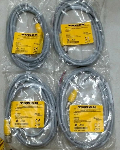 LOT/4 TURCK RSS 8T-2 CORDSET M12 EUROFAST STRAIGHT MALE CONNECTOR 2M SEALED *FS