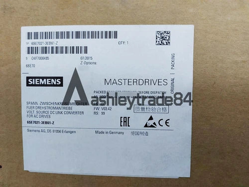 ONE NEW SIEMENS INVERTER 6SE7021-3EB61-Z Z=G93+G41
