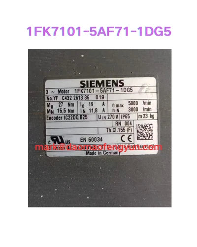 1FK7101-5AF71-1DG5 Used SIMOTICS S synchronous servo motor 1FK7 Compact, 27 Nm