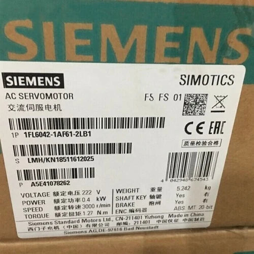 1FL6042-1AF61-2LB1 New Sealed SIEMENS SIMOTICS S-1FL6 MOTOR 1FL6042-1AF61-2LB1
