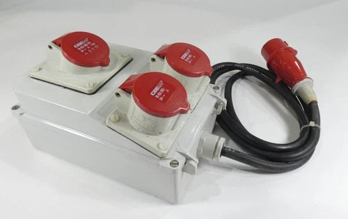 CEEform Wandsteckdose 16-6h/380-415~ Typ 151 + 2x 16-6h/380~ + Stecker | 4 polig