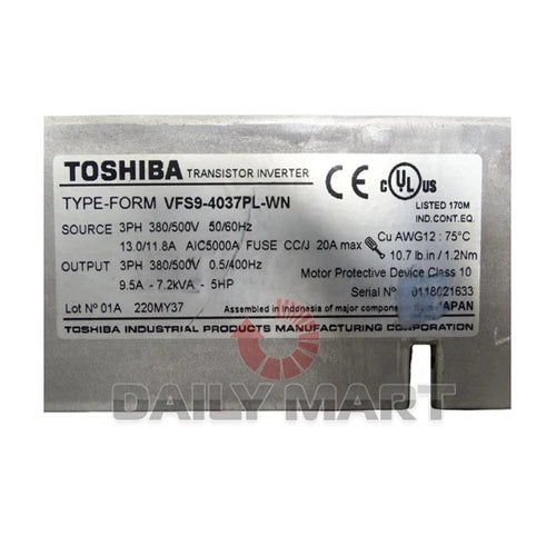 Used & Tested TOSHIBA VFS9-4037PL-WN Inverter 3PH 380/500V