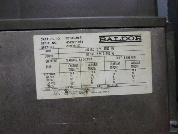 BALDOR ZD18H410E new